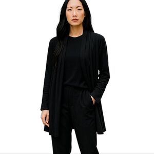 Magellans Black Flowy Open Cardigan Blouse - Lightweight - Travel - Layering
